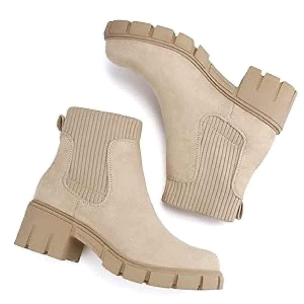 NOBO Tan Ankle Booties with Chunky Sole